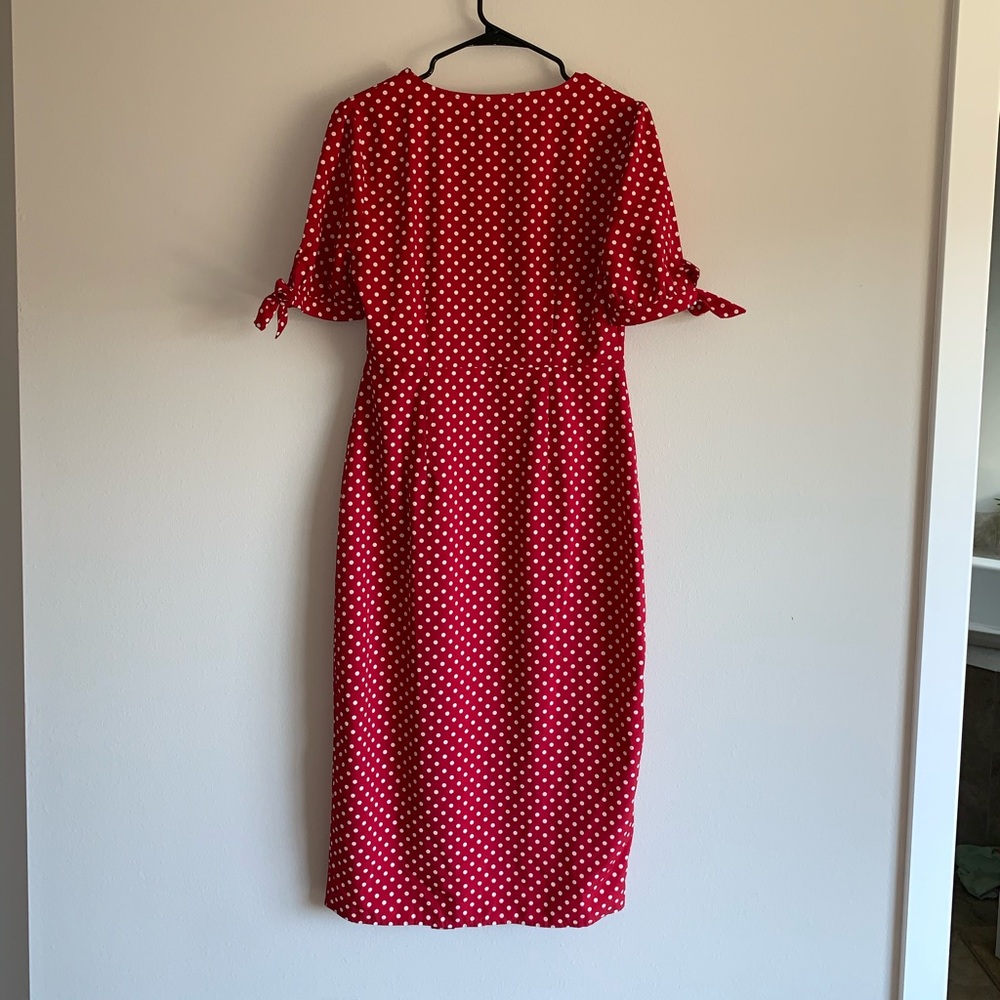 Red polka-dotted Nastygal dress - Picture 2 of 2